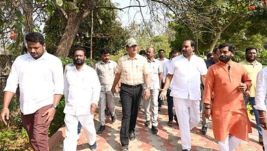 HYDRAA chief AV Ranganath inspecting Saroor Nagar Lake on Wednesday
