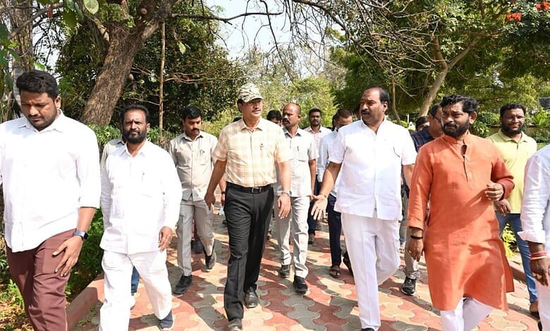 HYDRAA chief AV Ranganath inspecting Saroor Nagar Lake on Wednesday