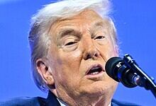 Donald Trump speaking at Davos