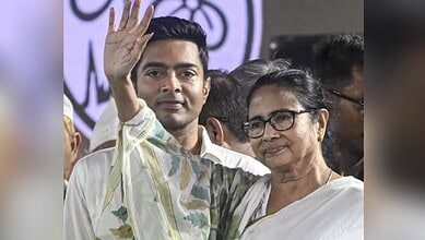 TMC national general secretary Abhishek Banerjee with Bengal Chief Minister Mamata Banerjee