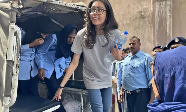 Pakistan Human Rights lawyer Imaan Zainab at the court