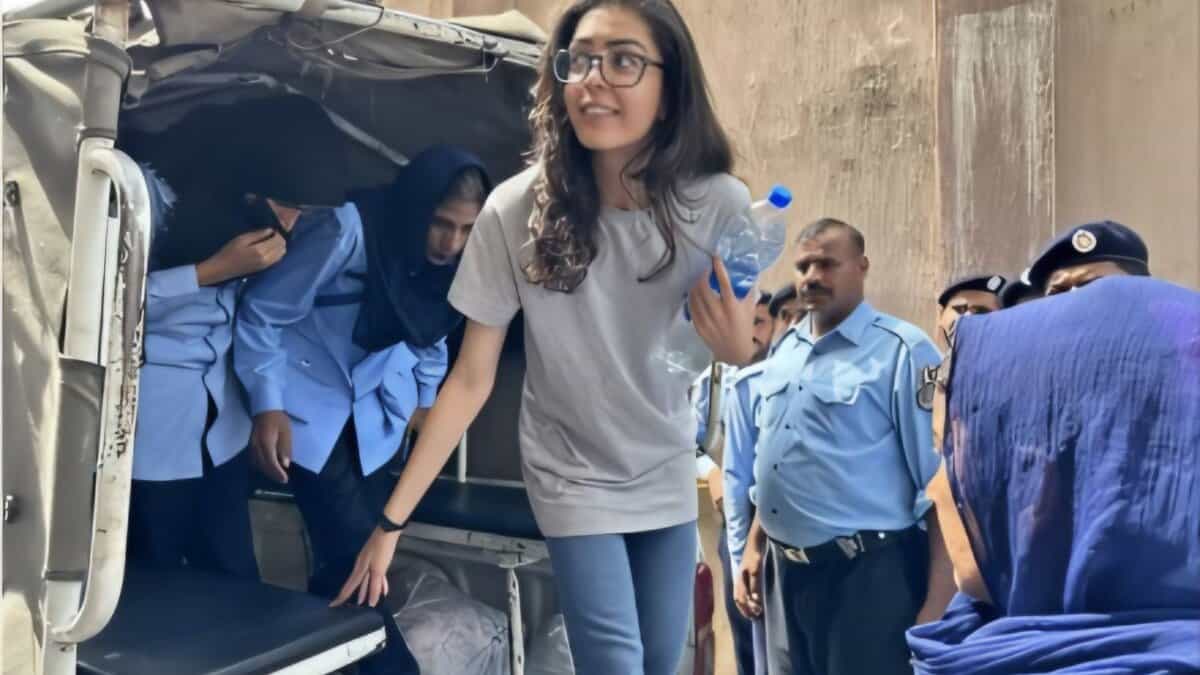 Pakistan Human Rights lawyer Imaan Zainab at the court