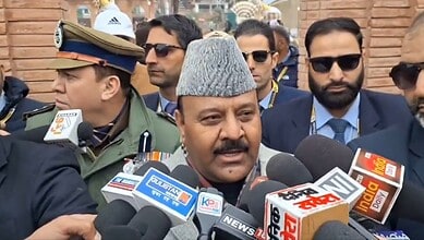 Jammu and Kashmir Deputy CM Surinder Kumar Choudhary addresses the media
