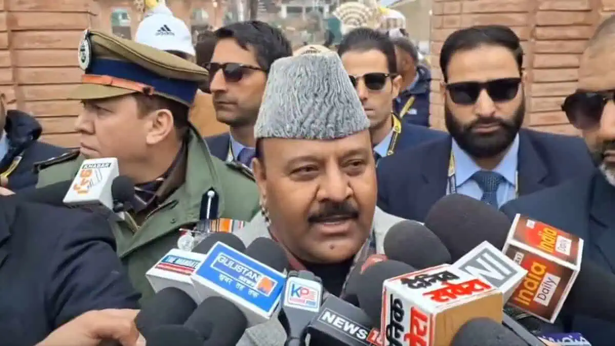 Jammu and Kashmir Deputy CM Surinder Kumar Choudhary addresses the media