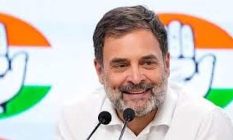 Congress MP Rahul Gandhi addresses the media