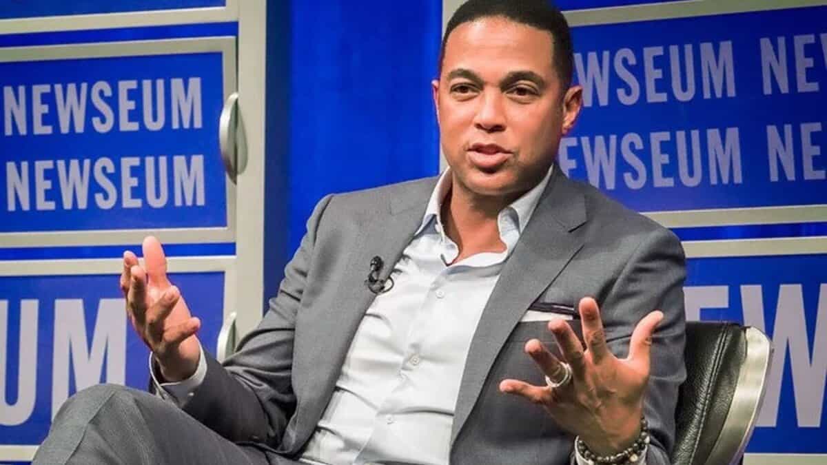 Journalist Don Lemon addresses a meeting