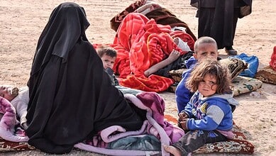 Displaced children in Syria al-Hol camp