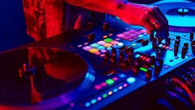 A DJ console
