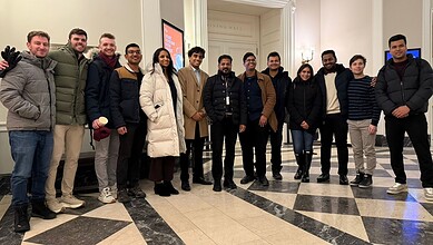 Telangana CM Revanth Reddy with students of Harvard Business School at Harvard university