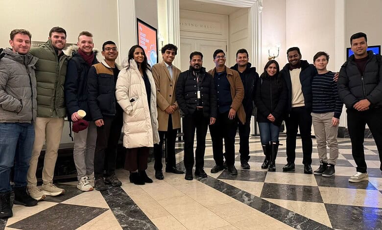 Telangana CM Revanth Reddy with students of Harvard Business School at Harvard university