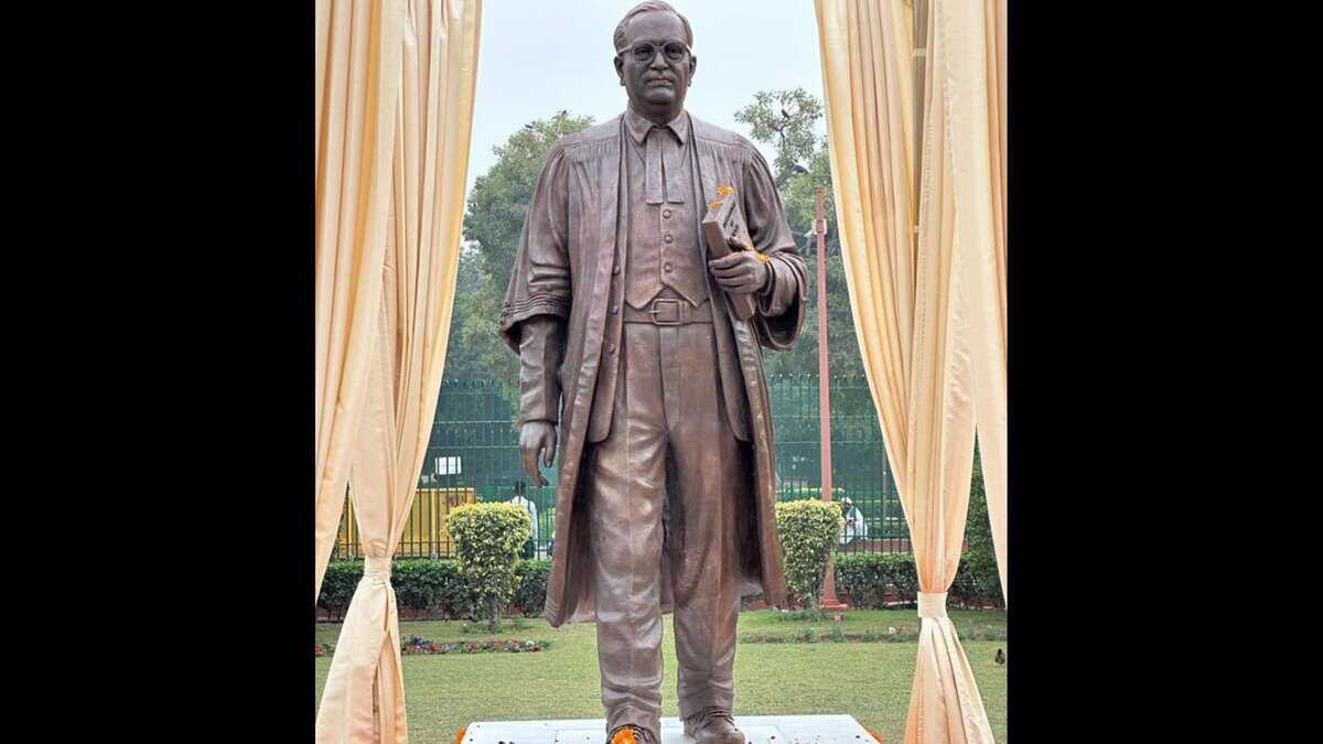 A statue of Dr B R Ambedkar