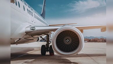 Image shows a civilian aircraft