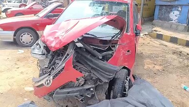 Car rams four parked vehicles in Hyderabad