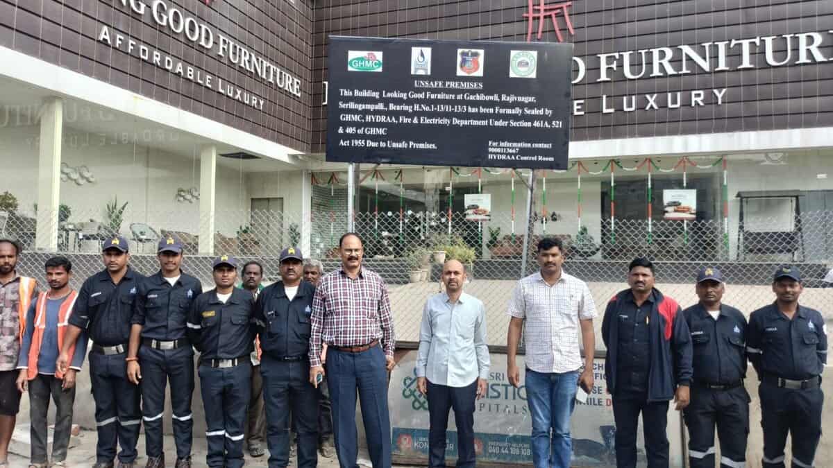 HYDRAA conducts fire safety inspections at furniture shops in Hyderabad