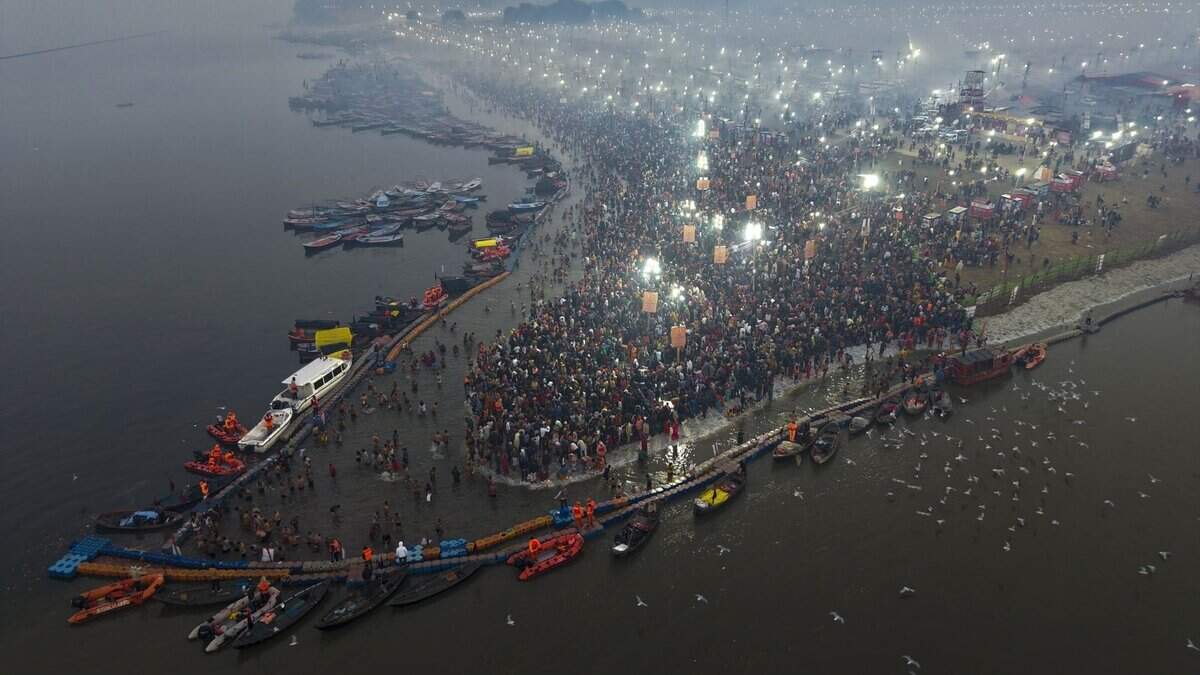 Magh Mela festival, at Sangam, in Prayagraj (PTI)