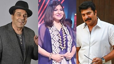 Dharmendra, Alka Yagnik and Mammootty
