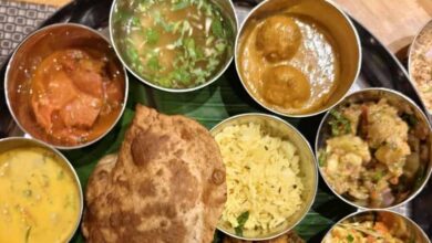 Image of Odisha thali at Marriott Hotel in Hyderabad.