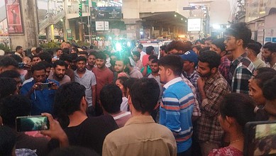 Unemployed protest near Hyderabad metro station for job calendar