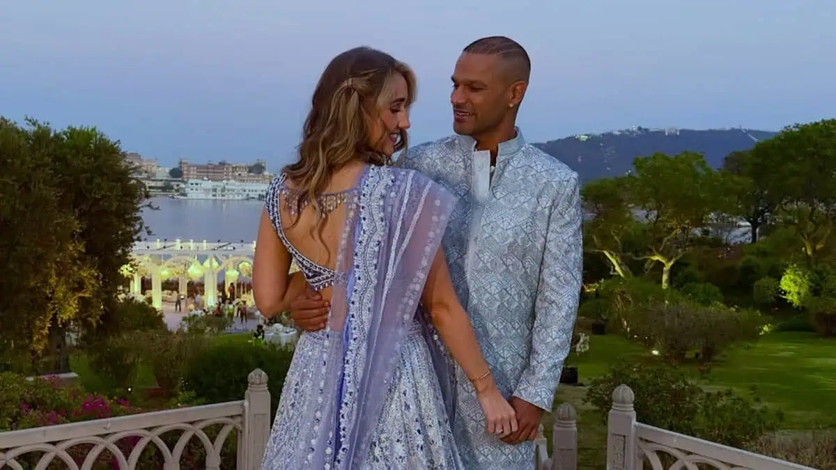 Shikhar Dhawan and Sophie Shine