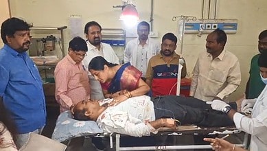 An injured being treated at the Rangareddy PHC