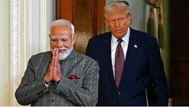 Indian Prime Minister Narendra Modi with US President Donald Trump