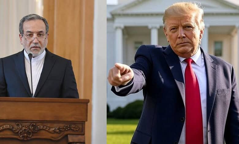Iran Foreign Minister Abbas Aragchi and Donald Trump