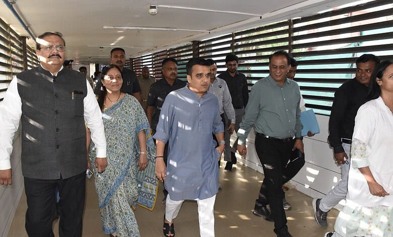 Gujarat Deputy Chief Minister Harsh Sanghvi visits Civil Hospital to inquire about the patients' well-being.