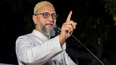 Owaisi speaking passionately at a rally, raising concerns over rising communal violence in Telangana post.
