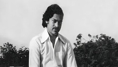 Chiranjeevi expressing gratitude to his first film's producer and director.