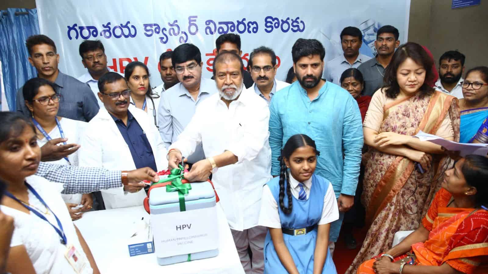 Telangana health minister inaugurates HPV vaccination campaign at King Koti Hospital, promoting awareness.
