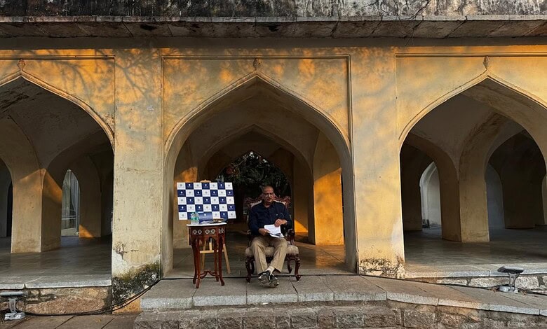 Sajjad Shahid, the co-convenor of INTACH, Hyderabad Chapter, in a talk on the history of the Deccan.