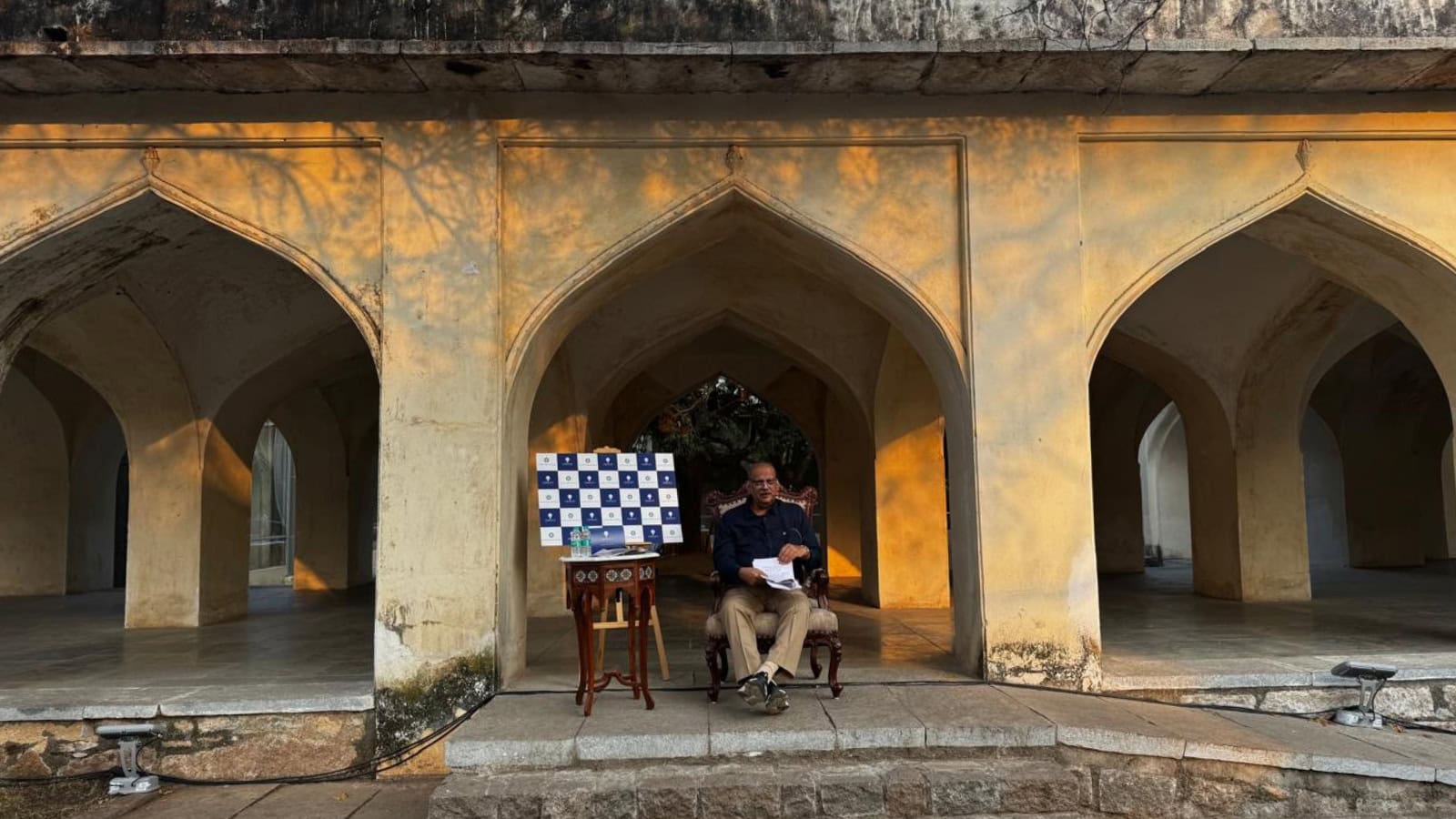 Sajjad Shahid, the co-convenor of INTACH, Hyderabad Chapter, in a talk on the history of the Deccan.
