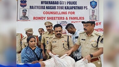 Hyderabad City Police team providing counselling to rowdy sheeters and families at Rajendra Nagar zone.