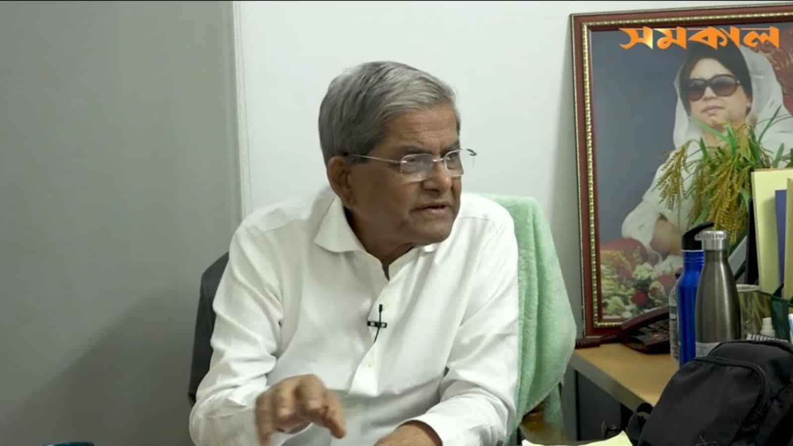 Senior BNP leader speaking during an interview about minority rights in Bangladesh.