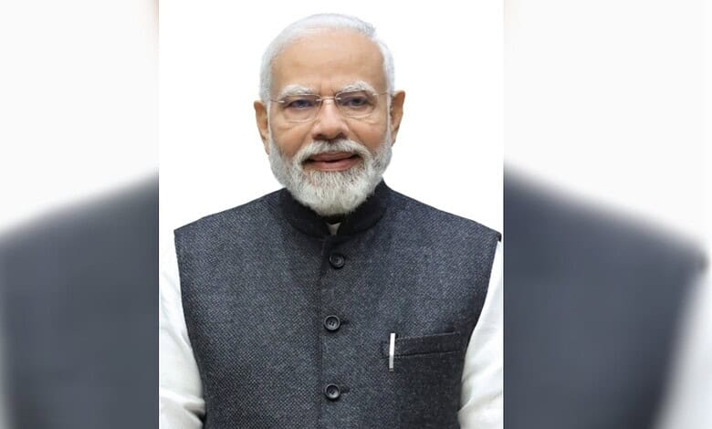 Indian Prime Minister Narendra Modi smiling confidently during Israel visit.