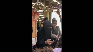 Burqa clad man enters ladies compartment in a local train in Mumbai