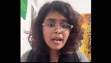 Delhi University student Anjali delivers a video message