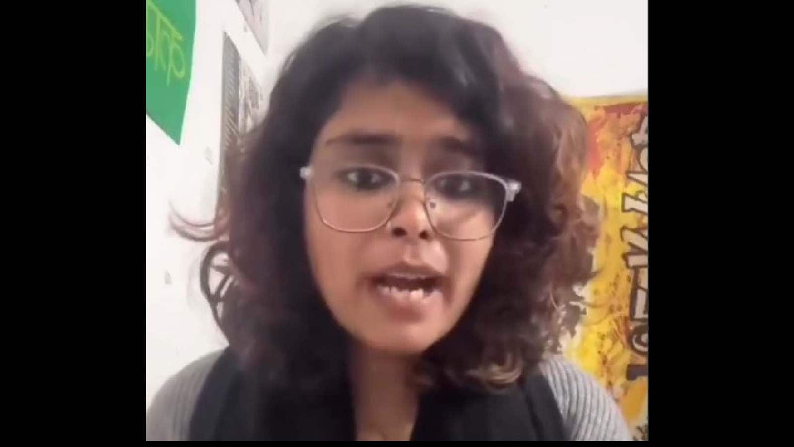 Delhi University student Anjali delivers a video message