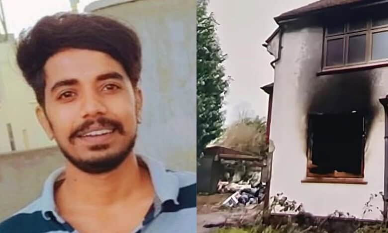 Young man from Telangana who died in a London home fire accident, highlighting the tragic incident.