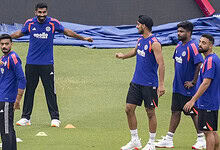 Indian cricket team players during practice session in Sri Lanka.
