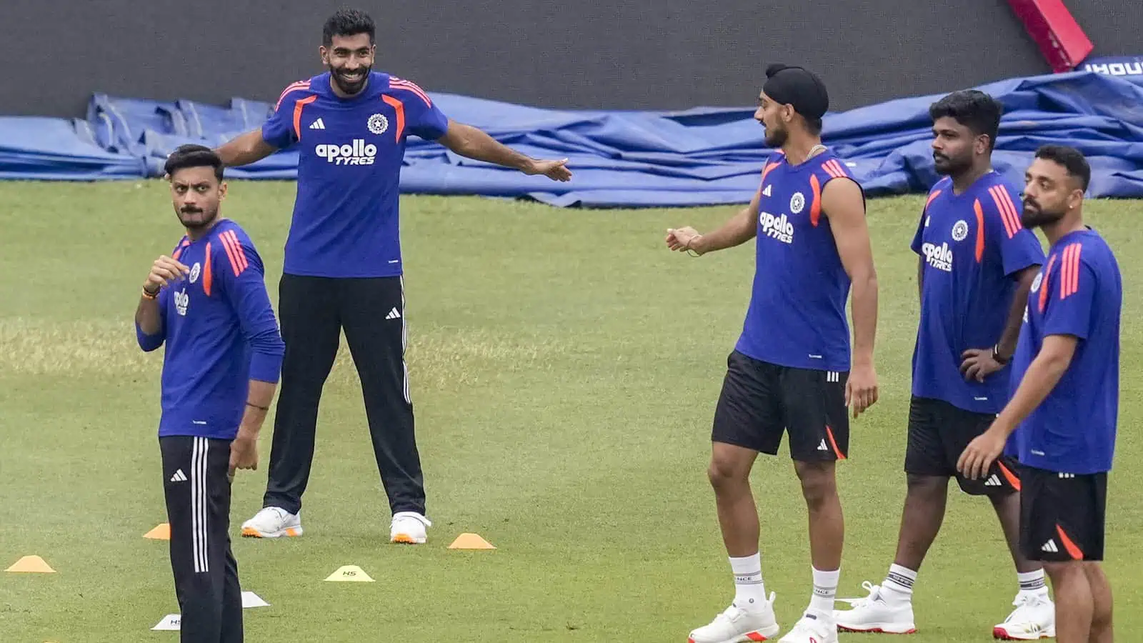 Indian cricket team players during practice session in Sri Lanka.
