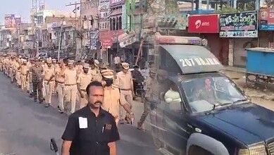 Police deployment in Thorrur Municipality for chairperson election security.