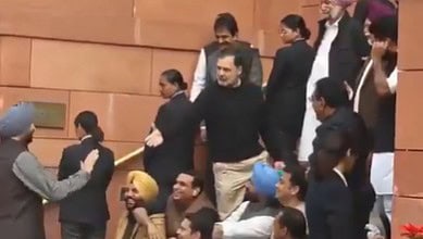 Rahul Gandhi and Union Minister Bittu in a verbal spat before parliamentary session