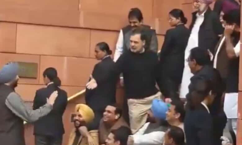 Rahul Gandhi and Union Minister Bittu in a verbal spat before parliamentary session