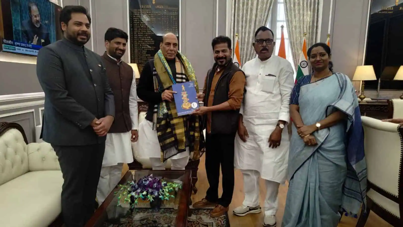 Telangana Chief Minister Revanth Reddy with Defence Minister Rajnath Singh