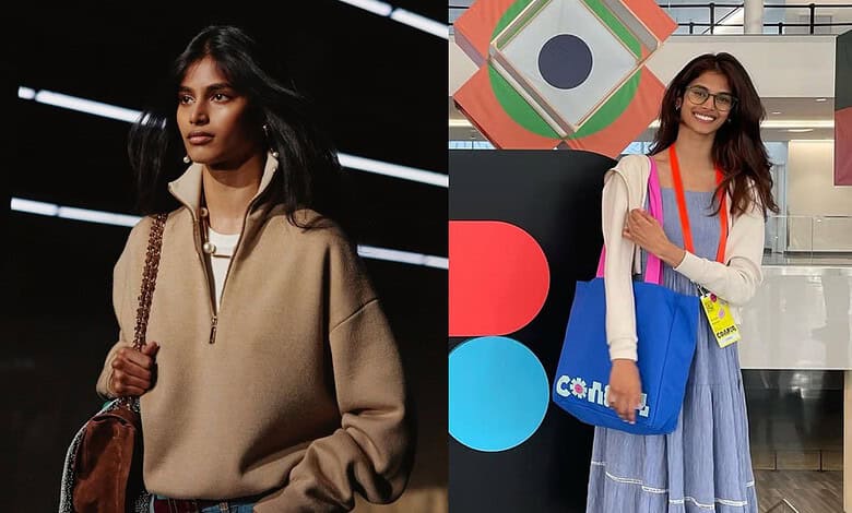 Hyderabadi model Bhavitha Mandava at Vogue event, showcasing her fashion influence.