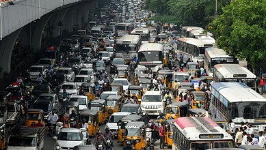 Traffic jam on Hyderabad roads as people gear up for Ramzan celebrations.