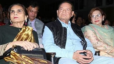 Salim Khan with Sushila Charak, Bollywood legend's first wife, at public event.