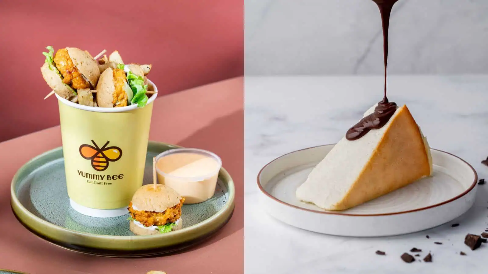 Vegetarian sandwich served with creamy dip, perfect for a healthy snack.