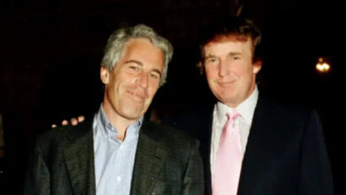 US President Donald Trump and child sex offender Jeffrey Epstein
